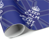 Midnight Blue Keep Calm heeft Jouw tekst Union Jac Cadeaupapier (Rol Hoek)