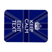 Midnight Blue Keep Calm heeft Jouw tekst Union Jac Magneet (Horizontaal)