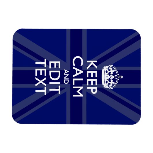 Midnight Blue Keep Calm heeft Jouw tekst Union Jac Magneet (Horizontaal)
