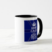 Midnight Blue Keep Calm heeft Jouw tekst Union Jac Mok (Voorkant rechts)