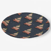 Midnight Blue Kerstboom Patroon Groot Papieren Bordje (Gekanteld)
