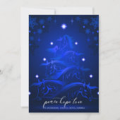 MidNight Blue-kerstpaarden Feestdagenkaart (Voorkant)