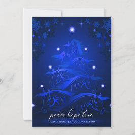 MidNight Blue-kerstpaarden Feestdagenkaart