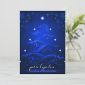 MidNight Blue-kerstpaarden Feestdagenkaart (Staand voorkant)