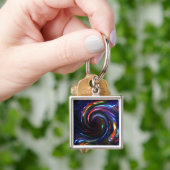 Midnight Blue-lampen Swirl-Design1 Sleutelhanger (Hand)