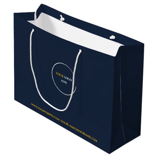 Midnight Blue Large Gift Bag Groot Cadeauzakje (Voorkant Gekanteld)