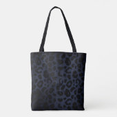 Midnight Blue Leopard Print Canvas tas (Achterkant)
