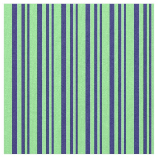 Midnight Blue & Light Green Colling Lines Pattern Stof (Close Up)