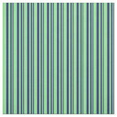 Midnight Blue & Light Green Colling Lines Pattern Stof (Swatch)