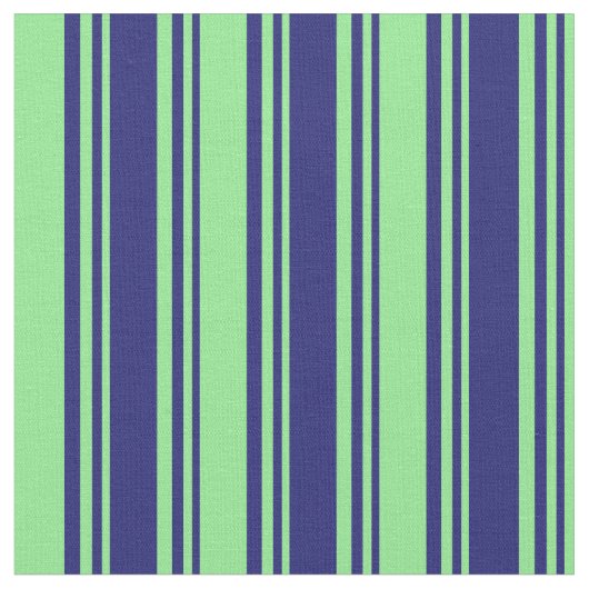 Midnight Blue & Light Green Lines Pattern Stof (Close Up)