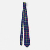 Midnight Blue, Lime Green, Magenta Tartan Pattern Stropdas (Achterkant)