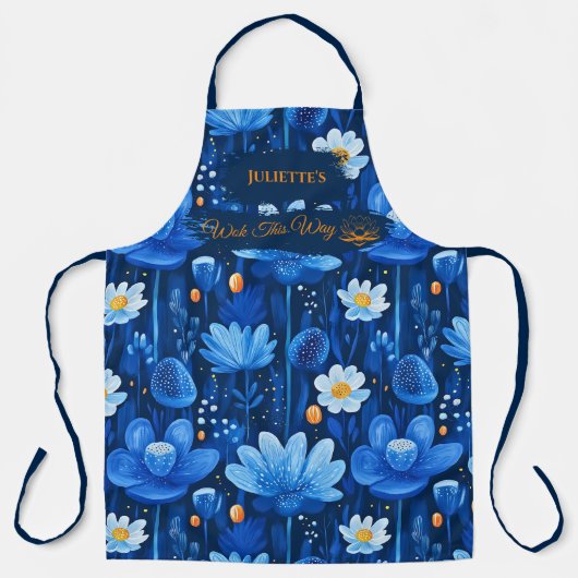 Midnight Blue Lotus Flower Zen Serenity Schort (Voorkant)