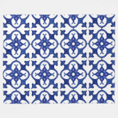 Midnight Blue Mandala Mosaic Cozy Blanket Fleece Deken (Voorkant (Horizontaal))