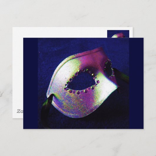 Midnight Blue Masquerade Briefkaart (Voorkant / Achterkant)
