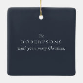 Midnight Blue Merry Christmas Foto Keramisch Ornament (Achterkant)