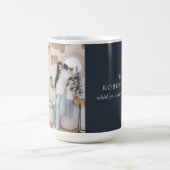 Midnight Blue Merry Christmas Foto Mok (Center)