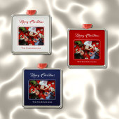 Midnight Blue Merry Christmas Photo Ornament