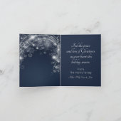 Midnight Blue met Snowflakes Holiday Card Feestdagen Kaart (Binnen)