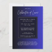 Midnight Blue Minimale bruiloft Kaart (Voorkant)