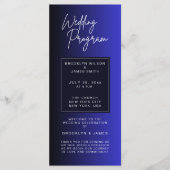 Midnight Blue minimale huwelijksprogramma's Programmakaart (Voorkant)