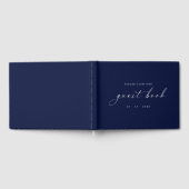 Midnight Blue Minimalist Guestbook for Weddings Gastenboek (Volledig)