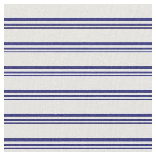 Midnight Blue & Mint Cream Striped/Lined Pattern Stof (Close Up)