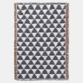 Midnight Blue Modern Aztec Geometric Pattern Deken (Voorkant Verticaal)