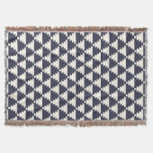 Midnight Blue Modern Aztec Geometric Pattern Deken (Voorkant)