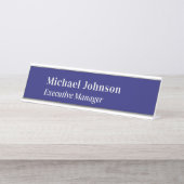 Midnight blue moderne professionele minimalistisch bureau naambordje (Voorkant)