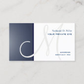 Midnight Blue Monogram Visitekaartje (Achterkant)
