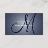Midnight Blue Monogram Visitekaartje (Voorkant)