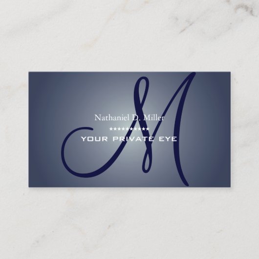 Midnight Blue Monogram Visitekaartje (Voorkant)