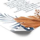 Midnight Blue Monstera Seating Chart Foto Afdruk (Hoek)