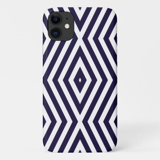 Midnight Blue Moods Diamond Chevrons Case-Mate iPhone Case (Achterkant)