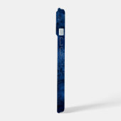Midnight Blue Moody Waterverf Monogram iPhone 15 Case (Linkerkant)