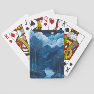 Midnight Blue Moon Forest Pokerkaarten