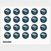 Midnight Blue Moon & Stars Elegant Baby shower Ronde Sticker (Vel)
