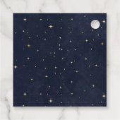 Midnight Blue Moon Stars Quinceanera Bedankjes Labels (Achterkant)