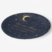 Midnight Blue Moon Stars Quinceanera Papieren Bordje (Gekanteld)