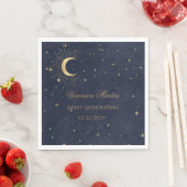 Midnight Blue Moon Stars Quinceanera Servet (Insitu)