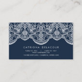 Midnight Blue Moroccan Lace Pattern Visitekaartje (Achterkant)