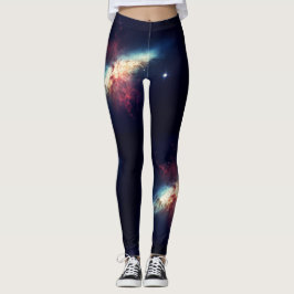 Midnight blue nebula gym actief draag leggings