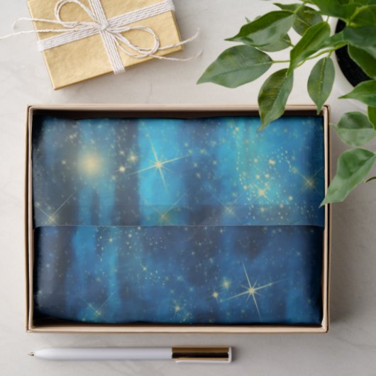 Midnight blue night sky sterren tissuepapier (Geschenk)