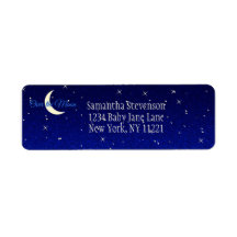 Midnight Blue over het Moon Baby shower Adres