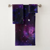 Midnight Blue Paars Galaxy Bad Handdoek (Insitu)