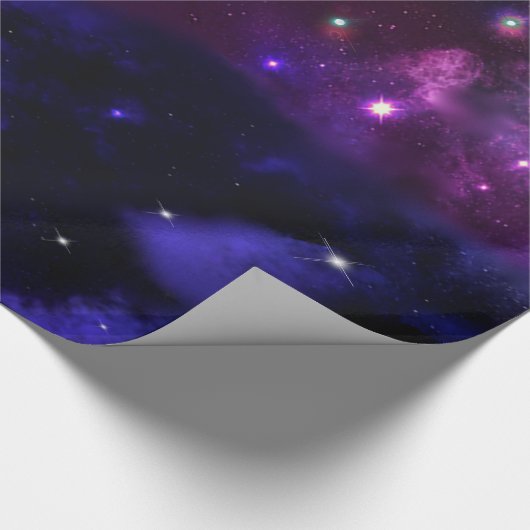 Midnight Blue Paars Galaxy Cadeaupapier (Hoek)