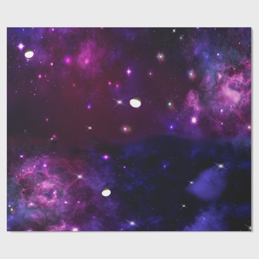 Midnight Blue Paars Galaxy Cadeaupapier (Vlak)