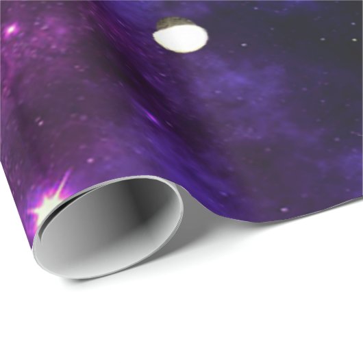 Midnight Blue Paars Galaxy Cadeaupapier (Rol Hoek)