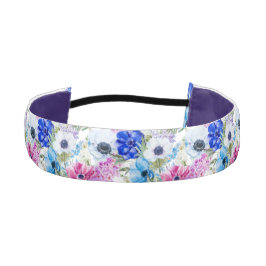 Midnight blue paarse waterverf bloemen patroon