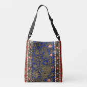Midnight Blue Perzisch vloerkleed  Bloemen Crossbody Tas (Achterkant)